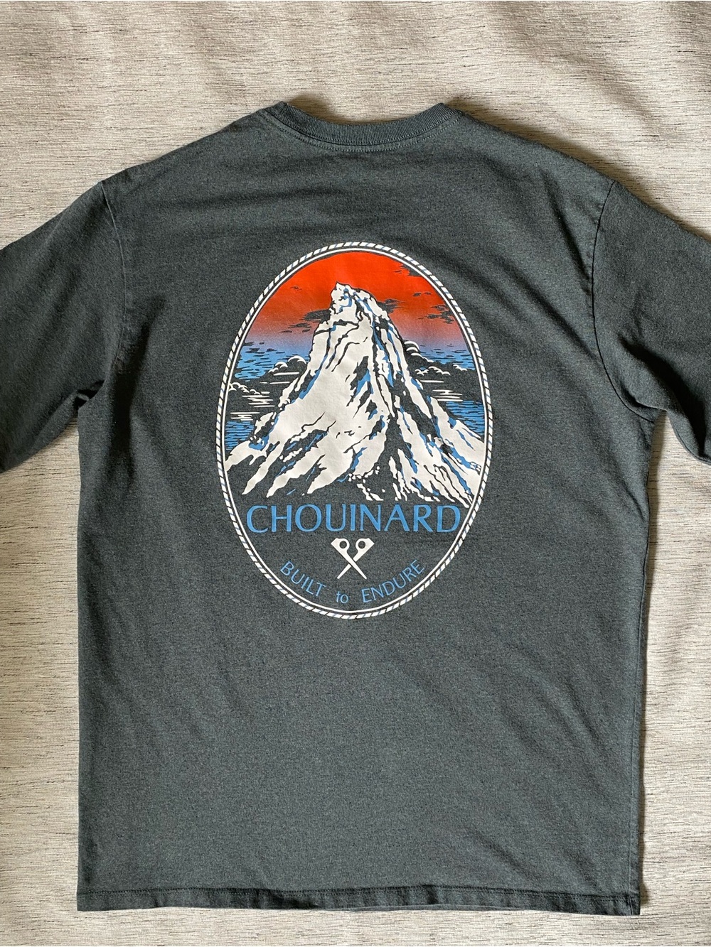 Patagonia Chouinard Graphic Men’s Short-Sleeve Pocket Tee in Charcoal Gray - Picture 8 of 11